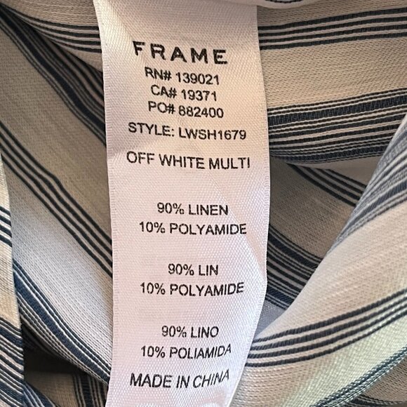 Frame Clean Safari Buttondown blue white striped small women - Picture 13 of 15